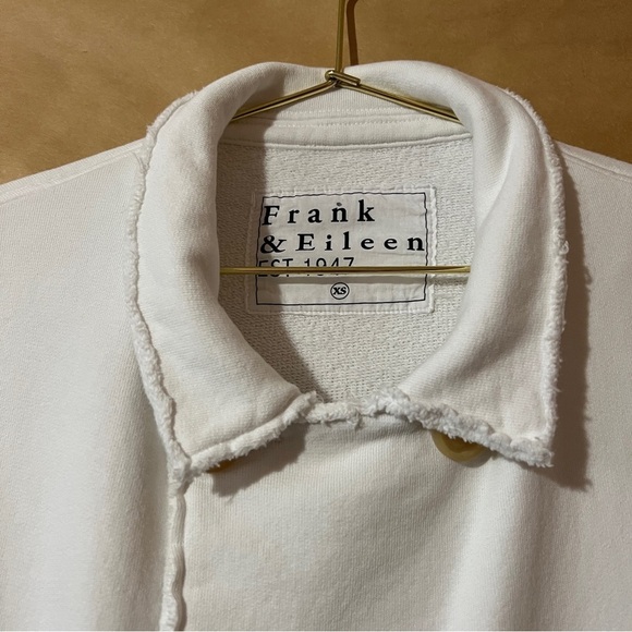 Frank & Eileen | Belfast Sweatshirt Peacoat Jacket Triple Fleece White Size XS - Picture 4 of 12